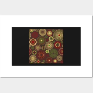 concentric circles dark brown Posters and Art